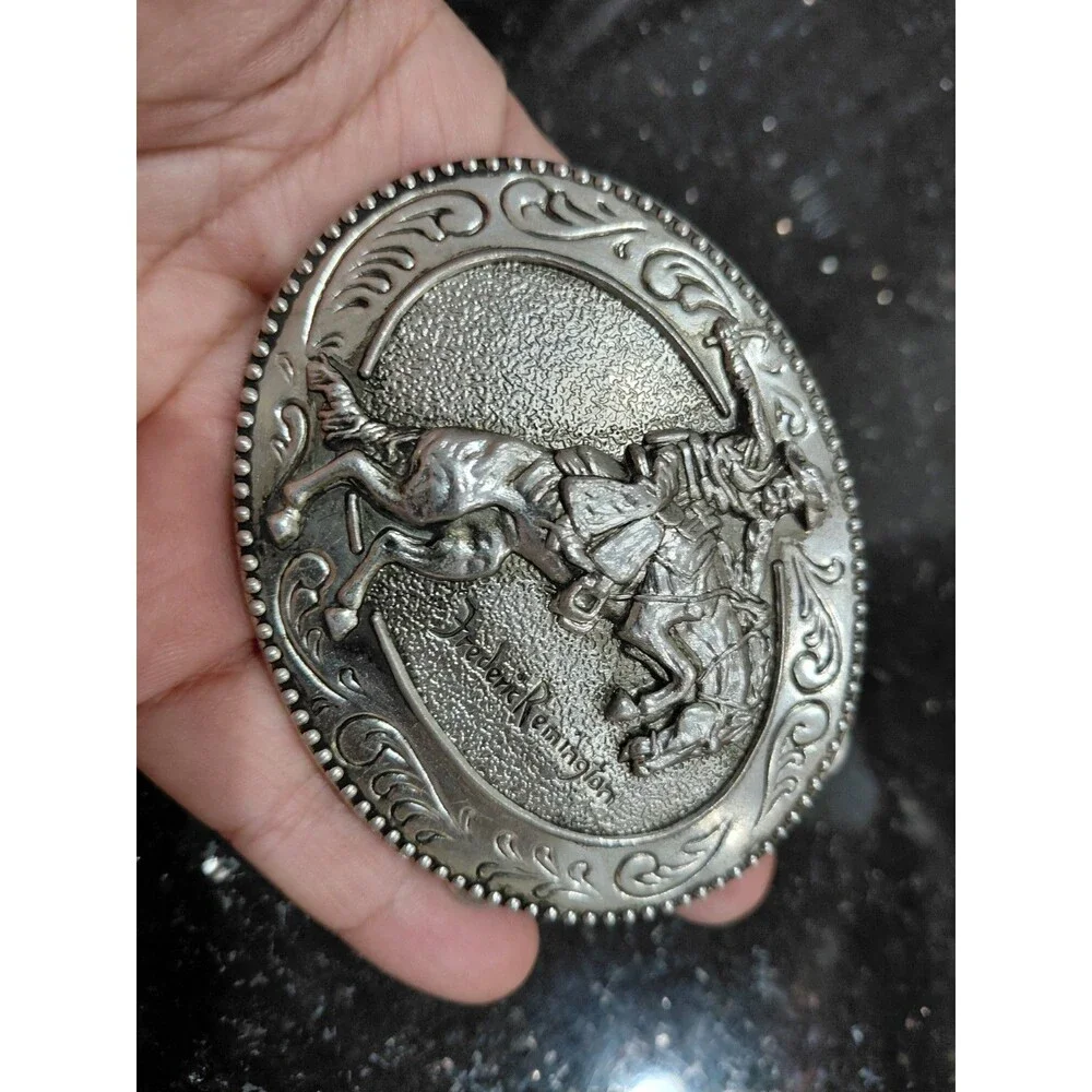 Frederic Remington-The Bronco Buster Belt Buckle Rodeo